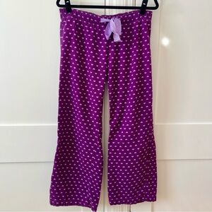 Old Navy Intimates Heart Print Sleep Pajama Pants Purple Sz M